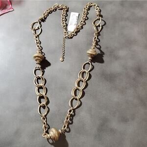 Vintage Liz Claiborne brushed gold‎ ball link chain new!!!!